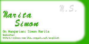 marita simon business card